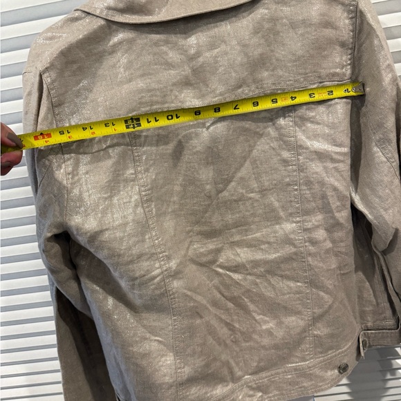 Metallic Tan Linen Jacket - Picture 5 of 5